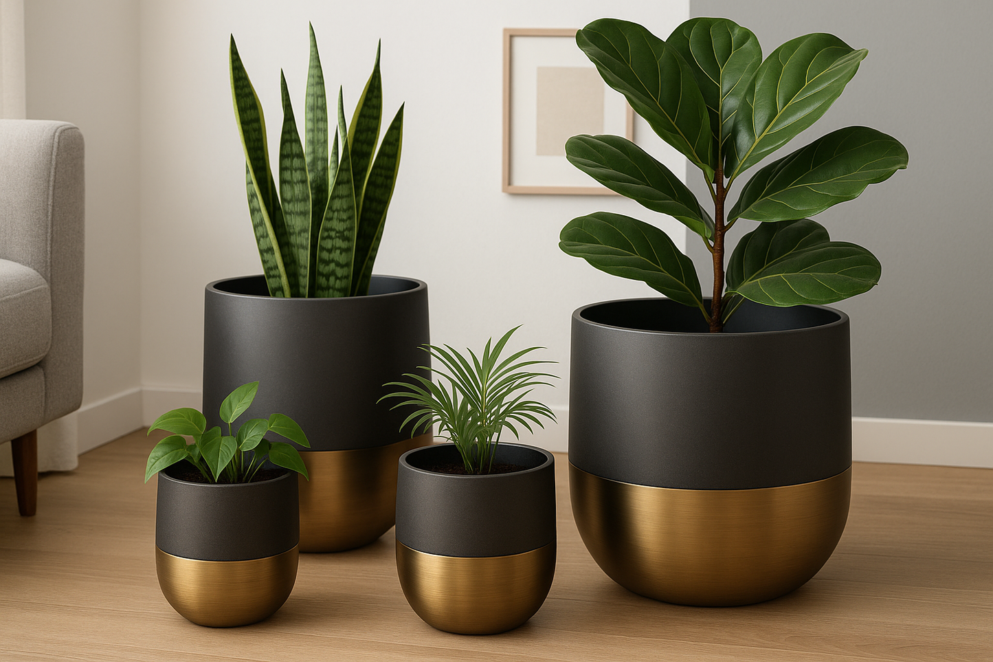 مجموعة أصص زراعية عصرية